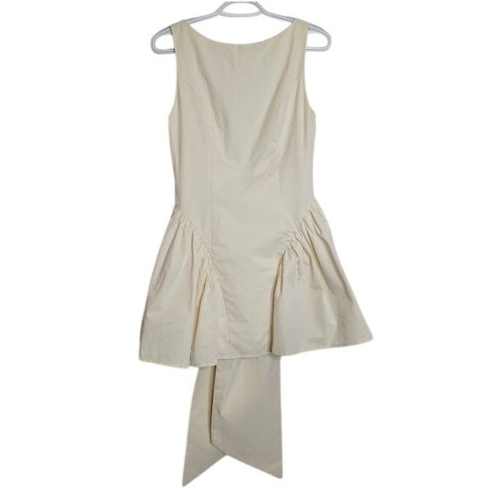 Peppermayo Women Invited Mini Dress US6 Ivory Backless Bow Fit and Flare Party